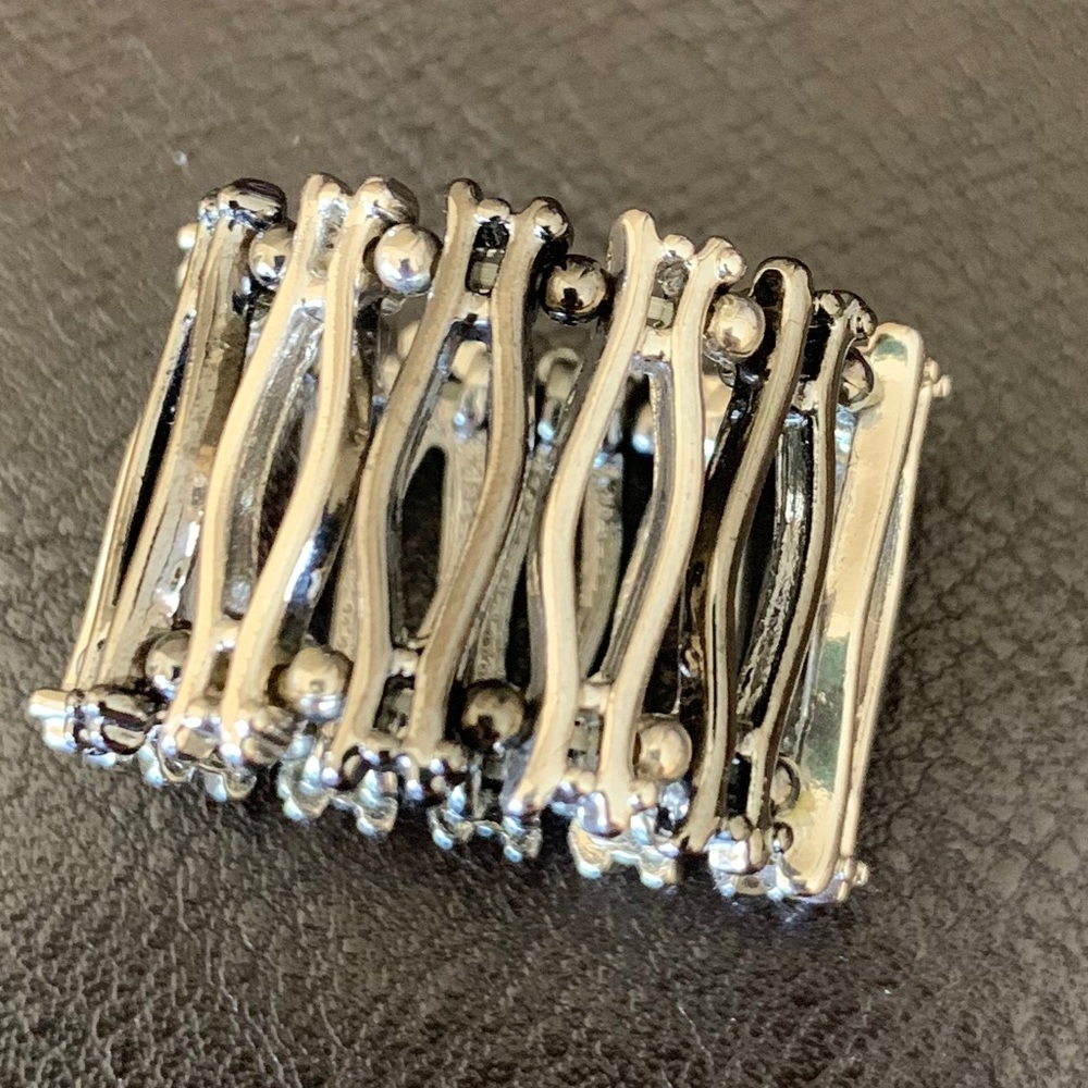 Two tone silver ring